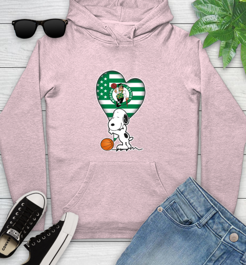 Boston Celtics NBA Basketball The Peanuts Movie Adorable Snoopy Youth Hoodie 10