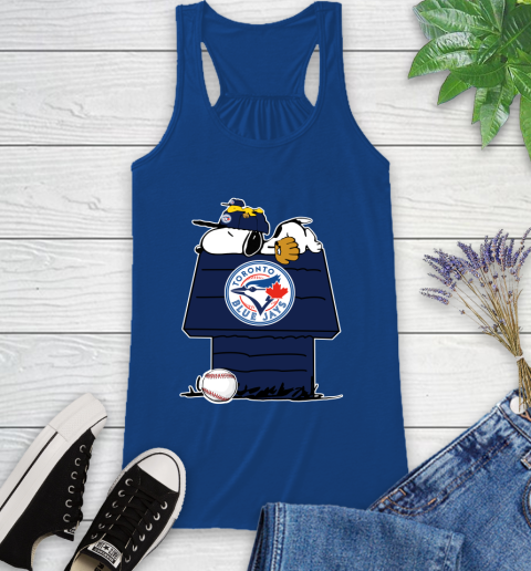 MLB Toronto Blue Jays Snoopy Woodstock The Peanuts Movie Baseball T Shirt Racerback Tank 9