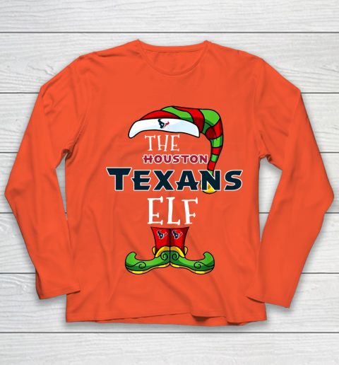 Houston Texans Christmas ELF Funny NFL Youth Long Sleeve 3