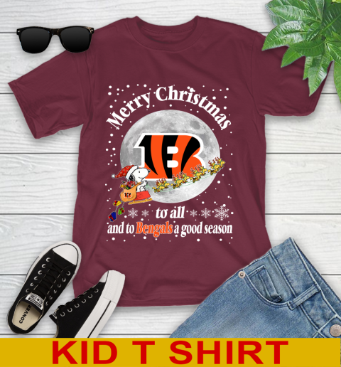Cincinnati Bengals Merry Christmas To All And To Bengals A Good Season NFL Football Sports Youth T-Shirt 5