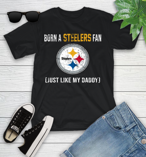 NFL Pittsburgh Steelers Football Loyal Fan Just Like My Daddy Shirt Youth T-Shirt