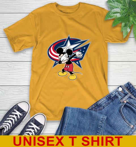 Columbus Blue Jackets NHL Hockey Dabbing Mickey Disney Sports T-Shirt 3