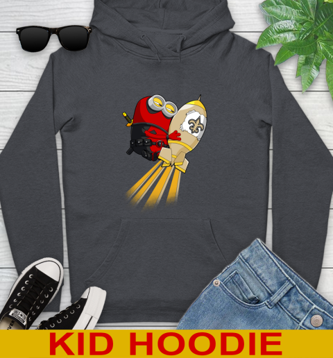 NFL Football New Orleans Saints Deadpool Minion Marvel Shirt Youth Hoodie 9