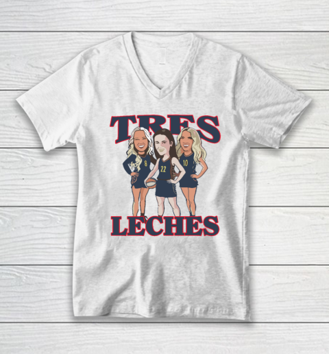 Caitlin Clark Sophie Cunningham And Lexie Hull Indiana Fever Tres Leches V-Neck T-Shirt