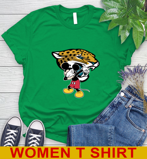 Jacksonville Jaguars NFL Football Dabbing Mickey Disney Sports Women's T-Shirt 6
