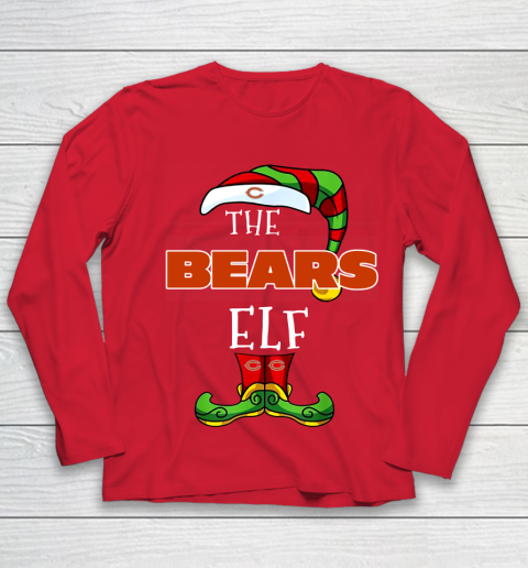 Chicago Bears Christmas ELF Funny NFL Youth Long Sleeve 8