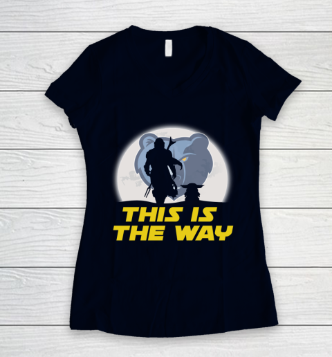Memphis Grizzlies NBA Basketball Star Wars Yoda And Mandalorian This Is The Way Women's V-Neck T-Shirt 2