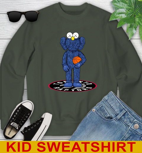 NBA Basketball Toronto Raptors Kaws Bff Blue Figure Shirt Youth Sweatshirt 9