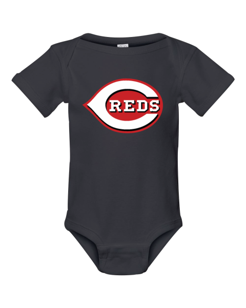 Custom MLB Cincinnati Reds Logo Short Sleeve Baby Infant Bodysuit