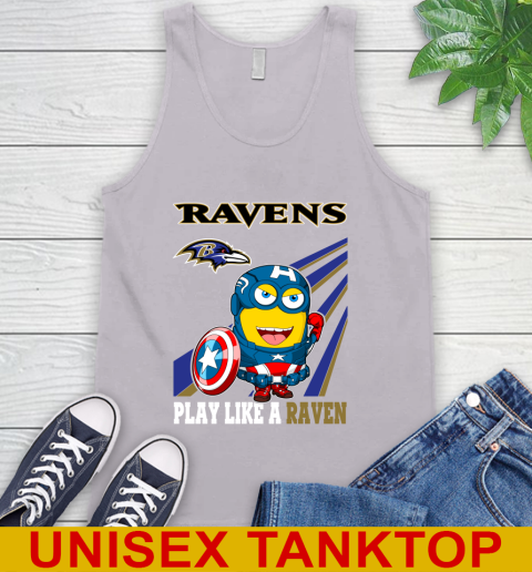 NFL Football Baltimore Ravens Captain America Marvel Avengers Minion Shirt Tank Top 3