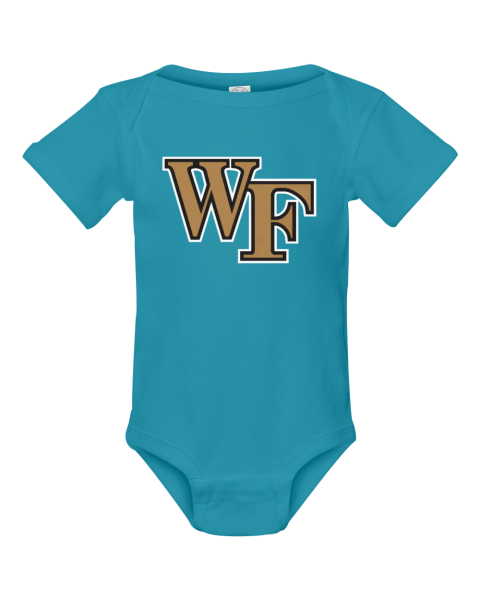Wake Forest Demon Deacons Infant Bodysuit wzox wake forest demon deacons infant rib bodysuit 4400 105 front turquoise