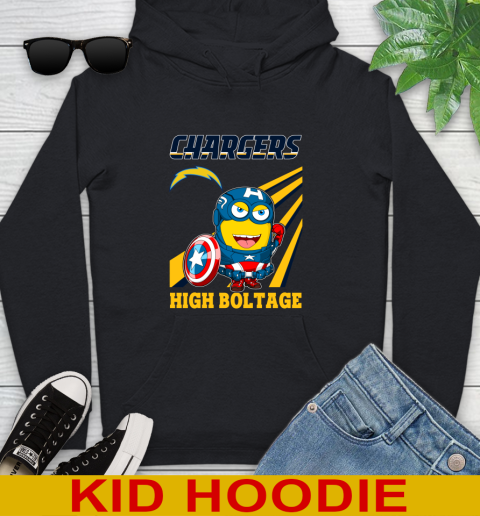 NFL Football Los Angeles Chargers Captain America Marvel Avengers Minion Shirt Youth Hoodie