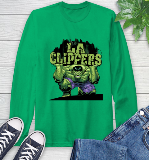 LA Clippers NBA Basketball Incredible Hulk Marvel Avengers Sports Long Sleeve T-Shirt 7