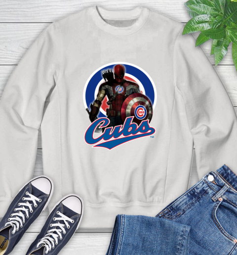 MLB Captain America Thor Spider Man Hawkeye Avengers Endgame Baseball Chicago Cubs Sweatshirt