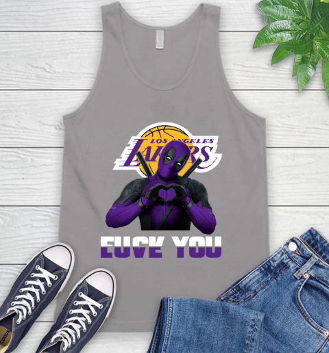 NBA Los Angeles Lakers Deadpool Love You Fuck You Basketball Tank Top 3