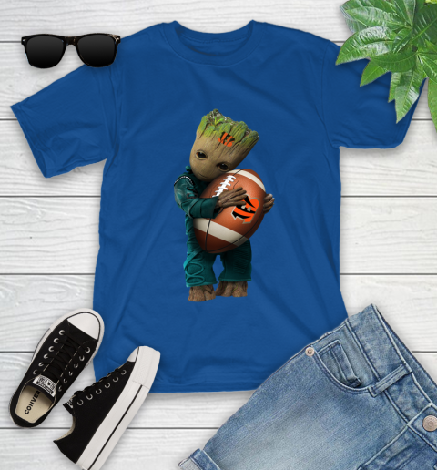 NFL Groot Guardians Of The Galaxy Football Sports Cincinnati Bengals Youth T-Shirt 9
