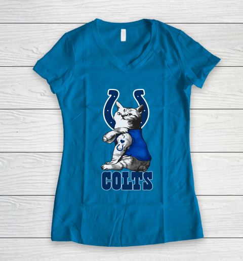 NFL Football My Cat Loves Indianapolis Colts Women's V-Neck T-Shirt 6 NFL Football My Cat Loves Indianapolis Colts Women's V-Neck T-Shirt - Image 6