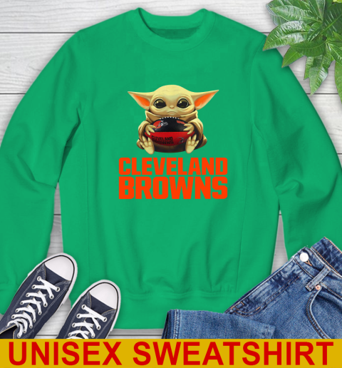 NFL Football Cleveland Browns Baby Yoda Star Wars Shirt Sweatshirt 6