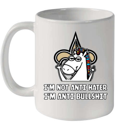 New Orleans Saints NFL Football Unicorn I'm Not Anti Hater I'm Anti Bullshit Ceramic Mug 11oz