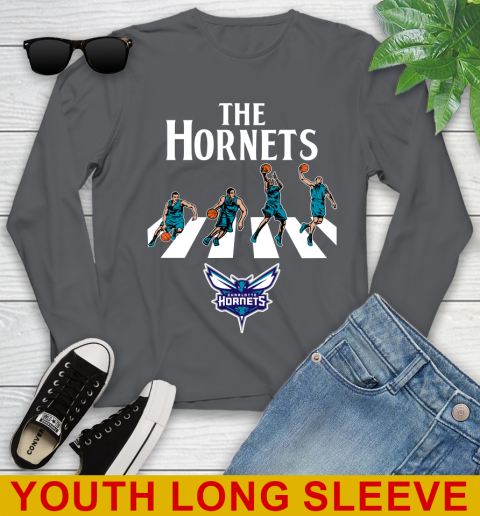 NBA Basketball Charlotte Hornets The Beatles Rock Band Shirt Youth Long Sleeve - Image 10