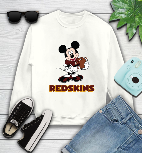 NFL Football Washington Redskins Cheerful Mickey Mouse Shirt Sweatshirt 2