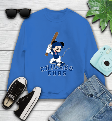 MLB Baseball Chicago Cubs Cheerful Mickey Mouse Shirt Sweatshirt - Image 10