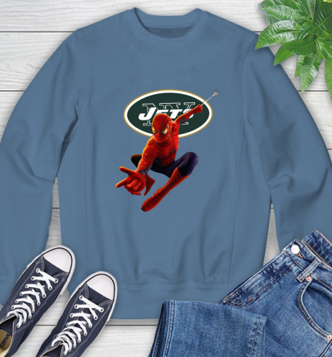 NFL Spider Man Avengers Endgame Football New York Jets Sweatshirt 7