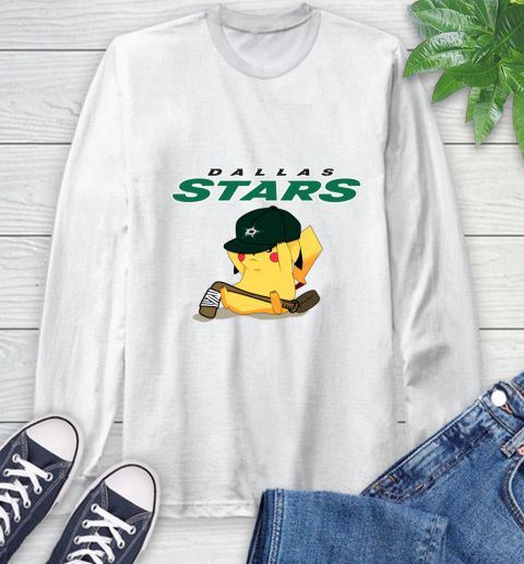 NHL Pikachu Hockey Sports Dallas Stars Long Sleeve T-Shirt
