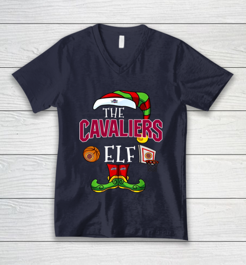 Cleveland Cavaliers Christmas ELF Funny NBA V-Neck T-Shirt 2