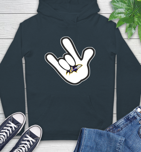 Baltimore Ravens NFL Football Mickey Rock Hand Disney Hoodie 7