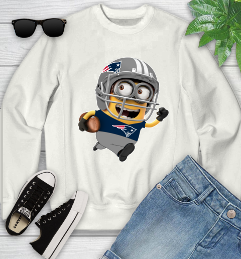 NFL New England Patriots Minions Disney Football Sports Youth Sweatshirt