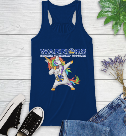 Golden State Warriors NBA Basketball Funny Unicorn Dabbing Sports Racerback Tank 9