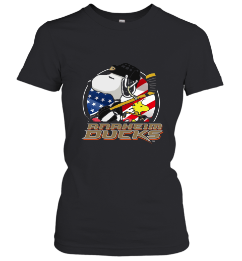 Anaheim Ducks Ice Hockey Snoopy And Woodstock NHL Women's T-Shirt