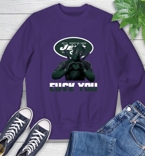 NHL New York Jets Deadpool Love You Fuck You Football Sports Sweatshirt 4