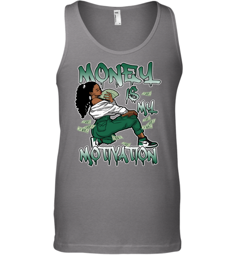 Jordan 1 Pine Green Matching Sneaker Tshirt For Woman For Girl Money Is My Motivation Black Jordan Shirt