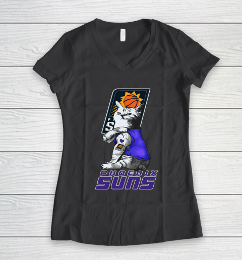 NBA Basketball My Cat Loves Phoenix Suns Women's V-Neck T-Shirt 7 NBA Basketball My Cat Loves Phoenix Suns Women's V-Neck T-Shirt - Image 7