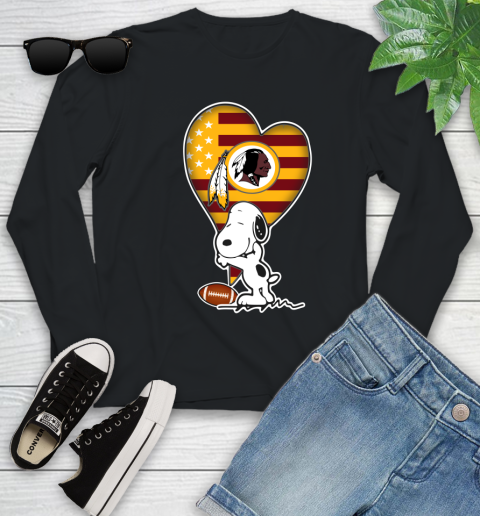Washington Redskins NFL Football The Peanuts Movie Adorable Snoopy Youth Long Sleeve 2