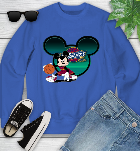 NBA Cleveland Cavaliers Mickey Mouse Disney Basketball Youth Sweatshirt 8