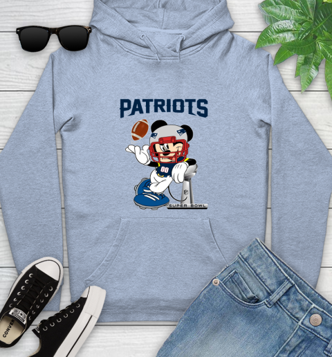 NFL New England Patriots Mickey Mouse Disney Super Bowl Football T Shirt Youth Hoodie 10