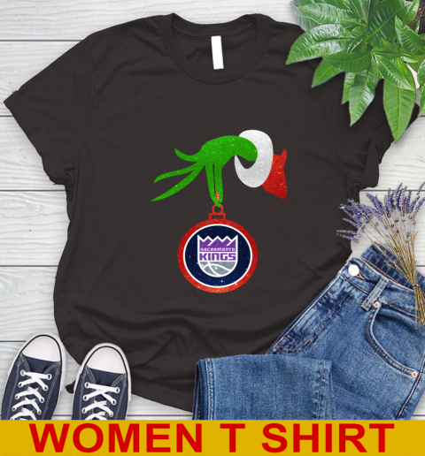 Sacramento Kings Grinch Merry Christmas NBA Basketball Women's T-Shirt 8