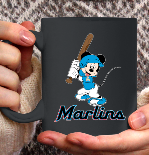 MLB Baseball Miami Marlins Cheerful Mickey Mouse Shirt Ceramic Mug 15oz