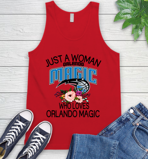 NBA Just A Woman Who Loves Orlando Magic Basketball Sports Tank Top 4