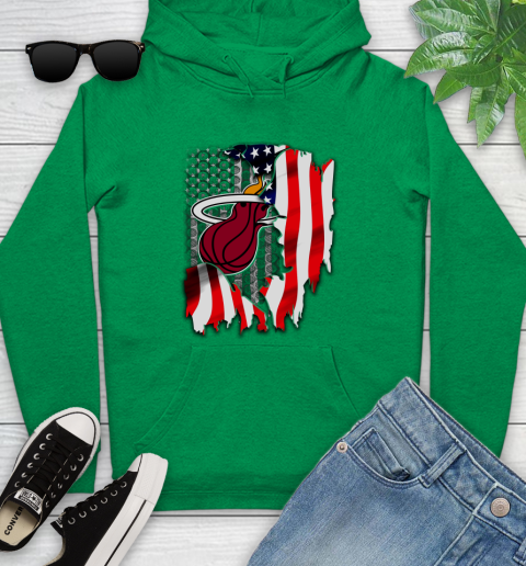 Miami Heat NBA Basketball American Flag Youth Hoodie 9