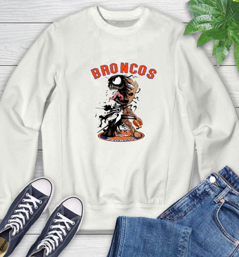 NFL Denver Broncos Football Venom Groot Guardians Of The Galaxy Sweatshirt
