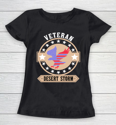 Desert Storm Veteran  American Flag  Eagle Women's T-Shirt