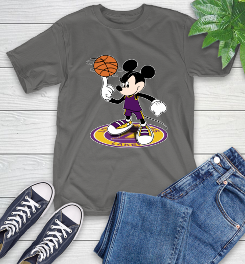 NBA Basketball Los Angeles Lakers Cheerful Mickey Disney Shirt T-Shirt 10