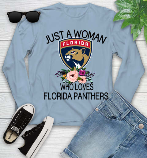 NHL Just A Woman Who Loves Florida Panthers Hockey Sports Youth Long Sleeve 6