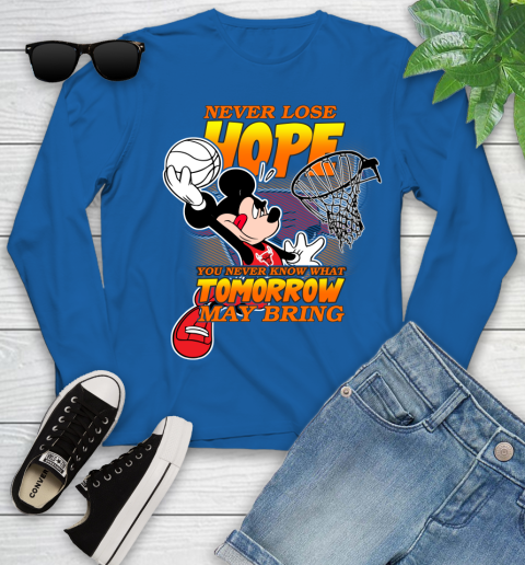 Chicago Bulls NBA Basketball Mickey Disney Never Lose Hope Youth Long Sleeve 10