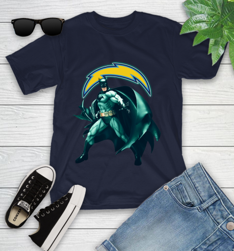 NFL Batman Football Sports Los Angeles Chargers Youth T-Shirt 3