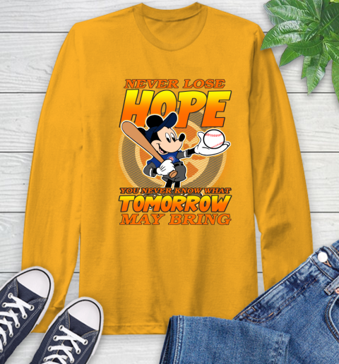 Chicago Cubs MLB Baseball Mickey Disney Never Lose Hope Long Sleeve T-Shirt 2
